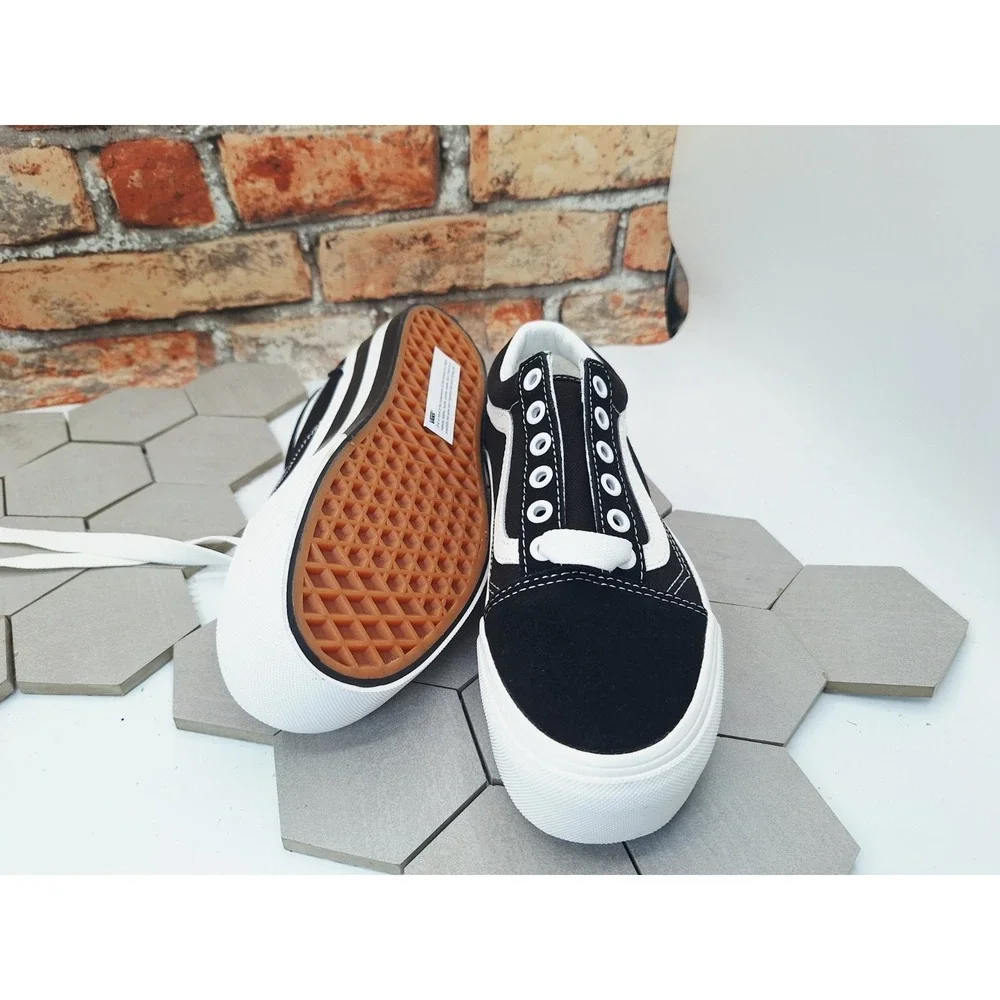 Vans Old Skool Stackform Smarten Up Black White Platform Sneakers Women Sz 5.5